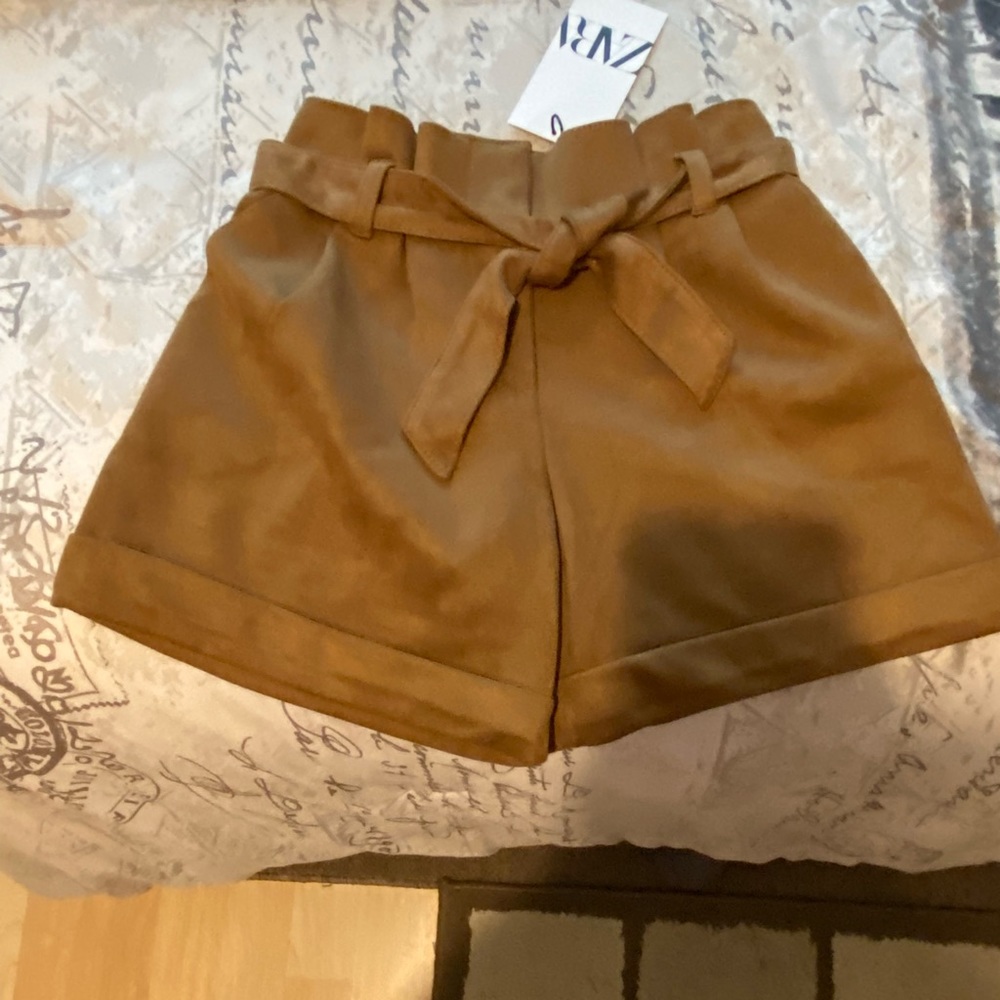 Zara, little girls suede dress shorts, perfect for back to school.